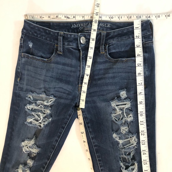 American eagle distressed skinny jeans 6 short - Picture 3 of 7
